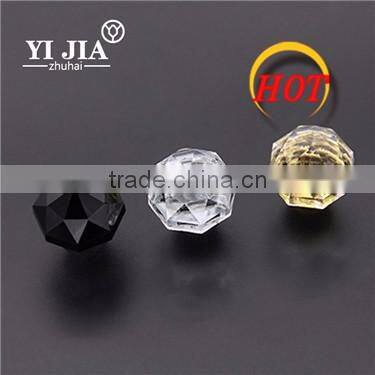 cylinder zinc alloy metal base green cabinet crystal handle