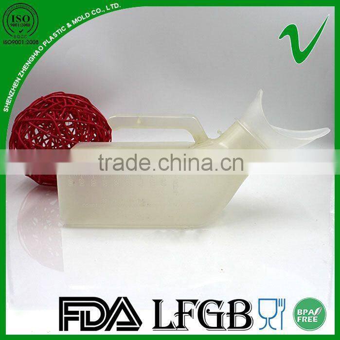 1000ml PP empty white custom plastic bottle urine with measurement