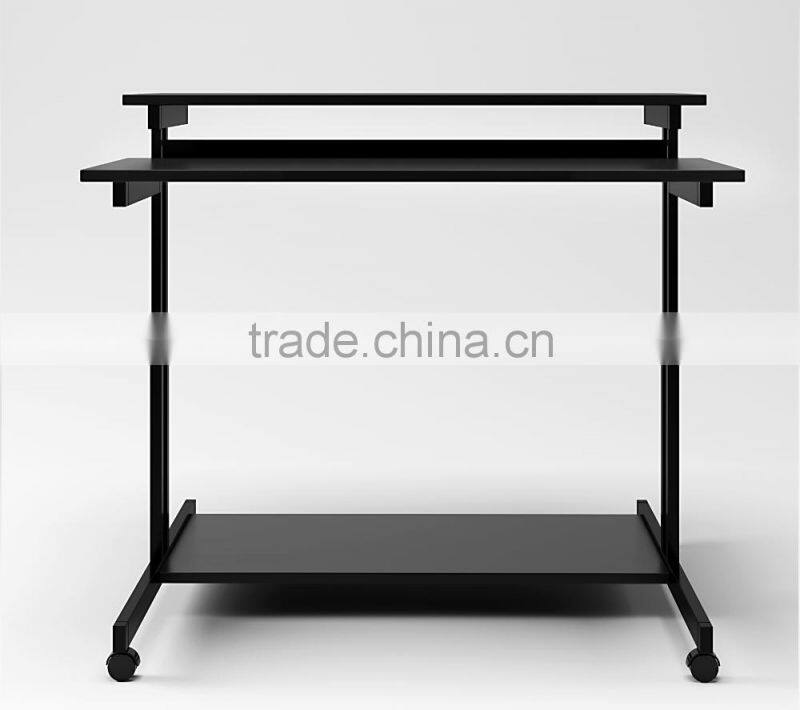 Low Price Easy Assembly Mobile High Standing Computer Desk with Wheels