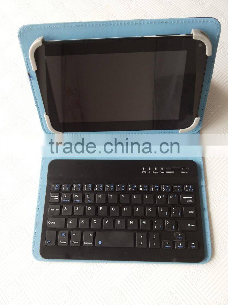 Blue universal wireless buletooth keyboard for Android,IOS,windows tablets,bluetooth leather case keyboard