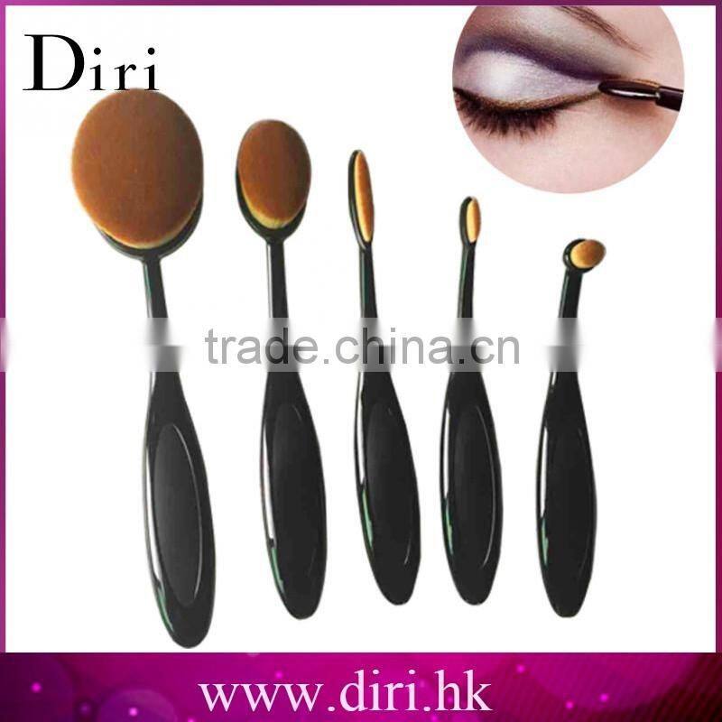 2017 custom logo makeup brushes rose gold painting oval brush set tooth makeup brush set 10pcs