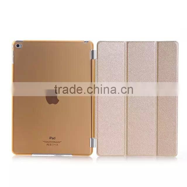 Slim Magnetic Smart cover PU Leather Case with Crystal Hard Back Smart Stand Case Cover for iPad mini 4 MINI4 with retina
