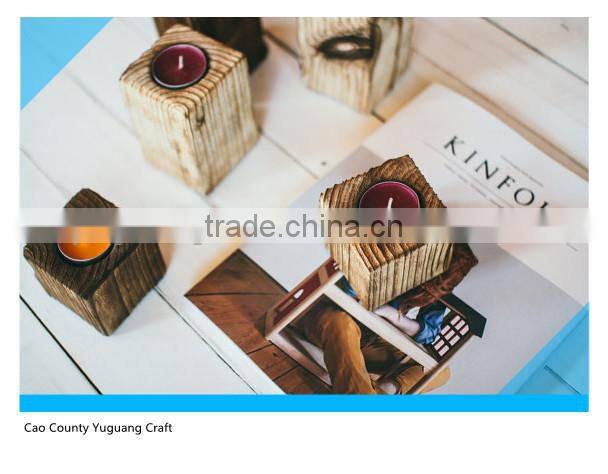Handmade Dark Paulownia Wooden Candle Holders