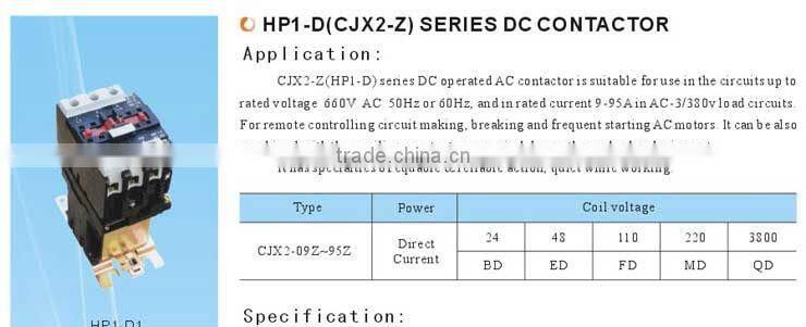 AC Contactor/Electrical Contactor HP1-D(CJX2-Z) FACTORY PRICE