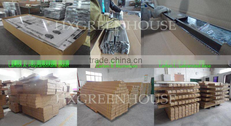 Popular hot sale China latest model aluminium garden greenhouse withstand heavy winds and snows