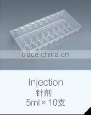 Transparent pharmaceutical pet tray non-toxic for injection solution