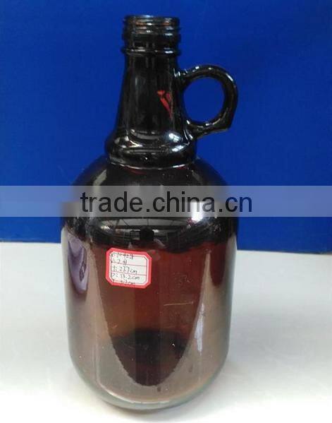 Wholesale 2L amber clear glass beer growler bottle