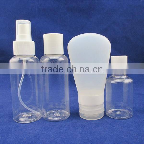4pcs portable plastic transparent travel bottle toiletries kit cosmetics travel bottle set