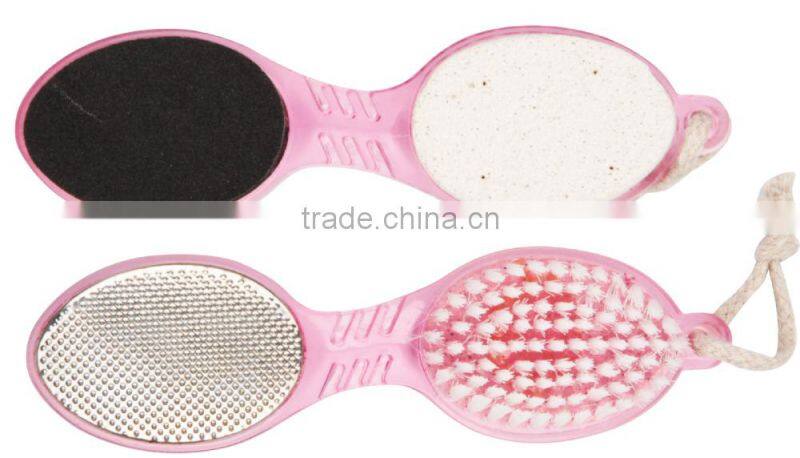 4 ways Foot Brush,plastic handle pumice btush with callus remover