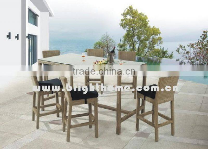 High Reclining Bar Chair with Footrest and Cushion