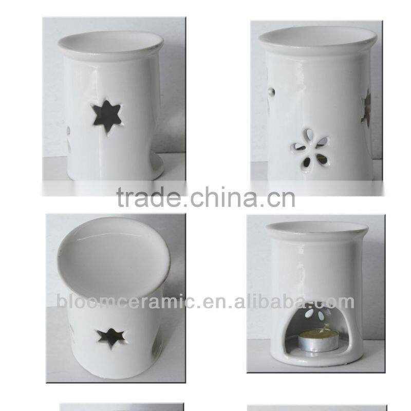 Porcelain cylindrical decorate oil burner