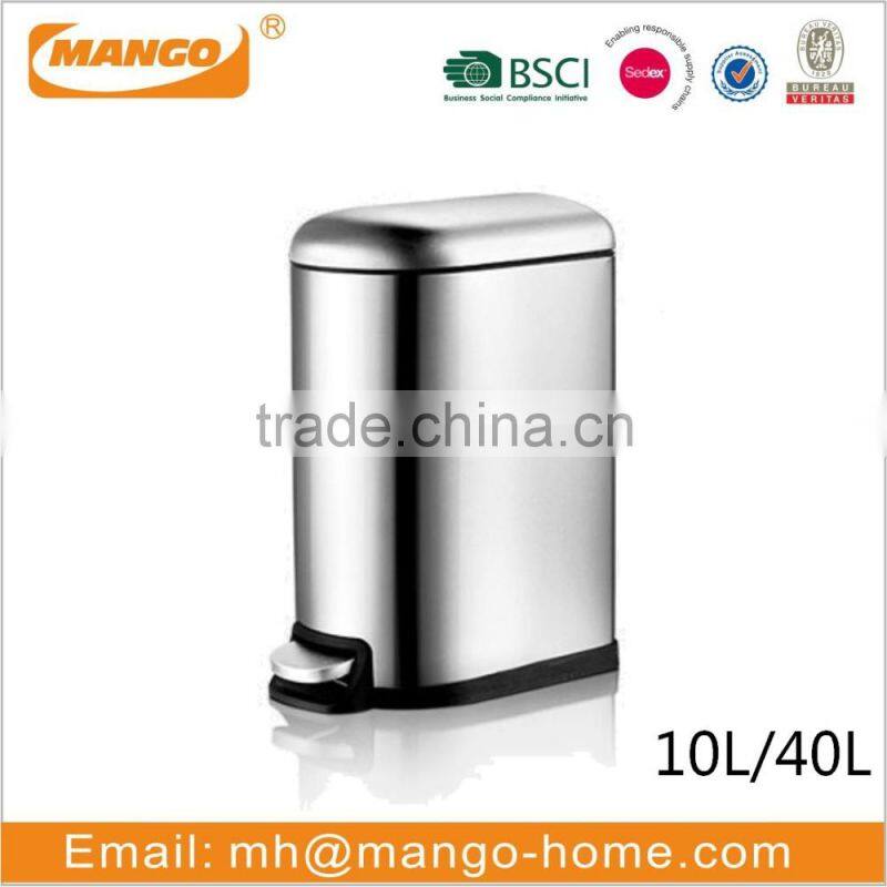 10L/40L Stainless Steel Pedal Trash Bin