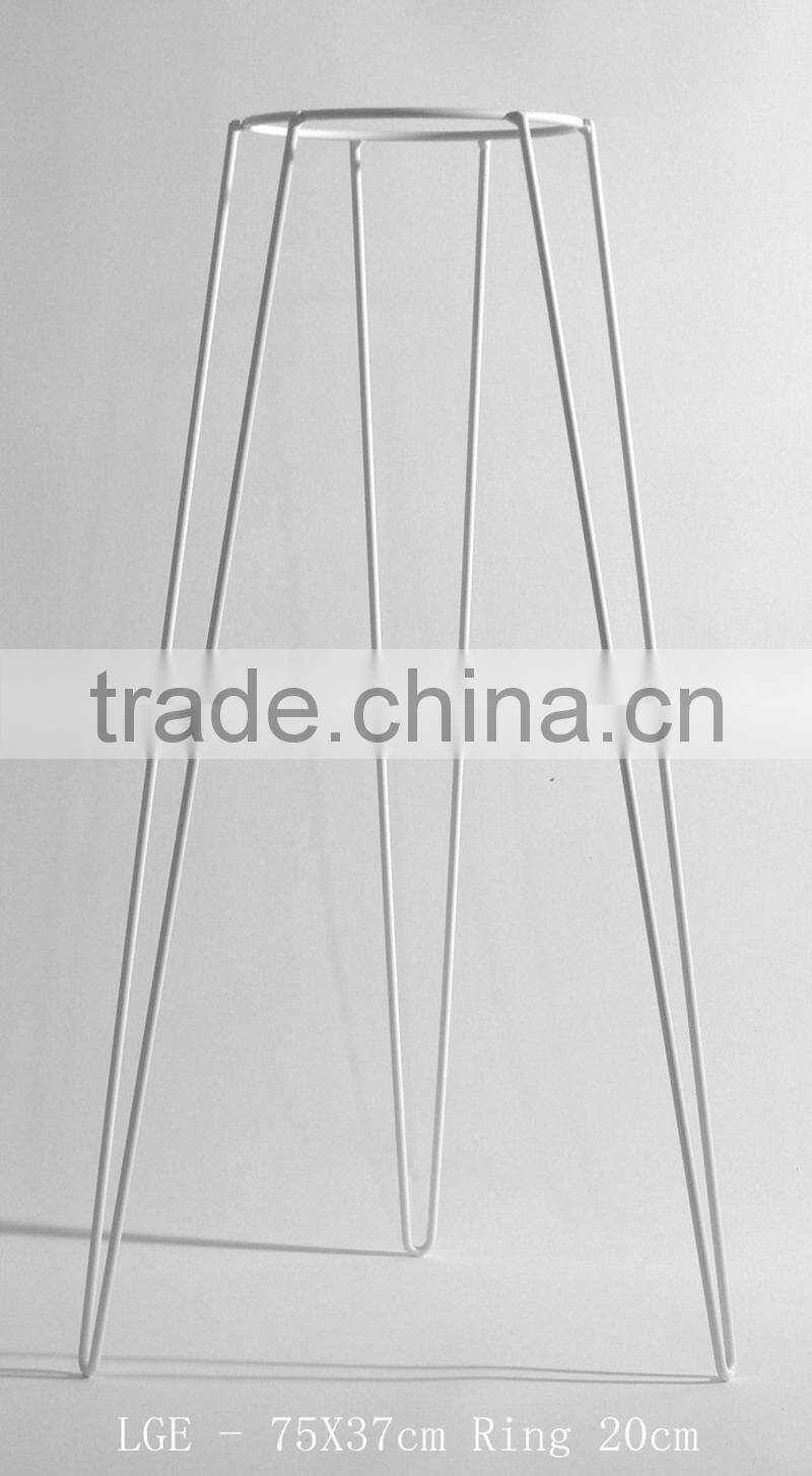 White Metal Wire Plant Stand Mid-Century Inspired