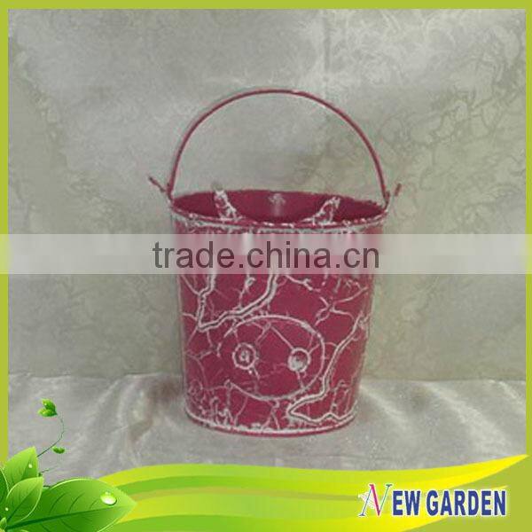 2015 New Design Handmade Home Decor Round Metal Miniature Flower Pots