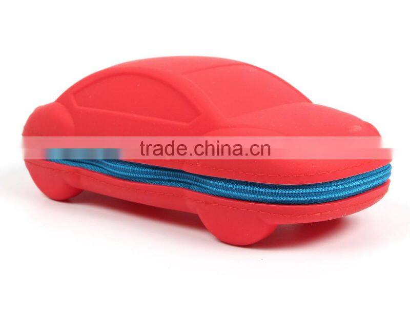 Car shaped silica gel pencil case, Silica Gel Zipper Pencil Bag
