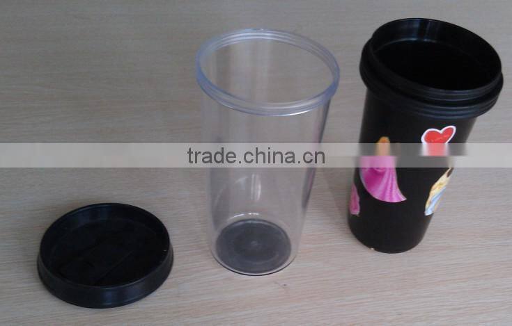 450ml Double Wall Promotional travel coffee mug with paper insert