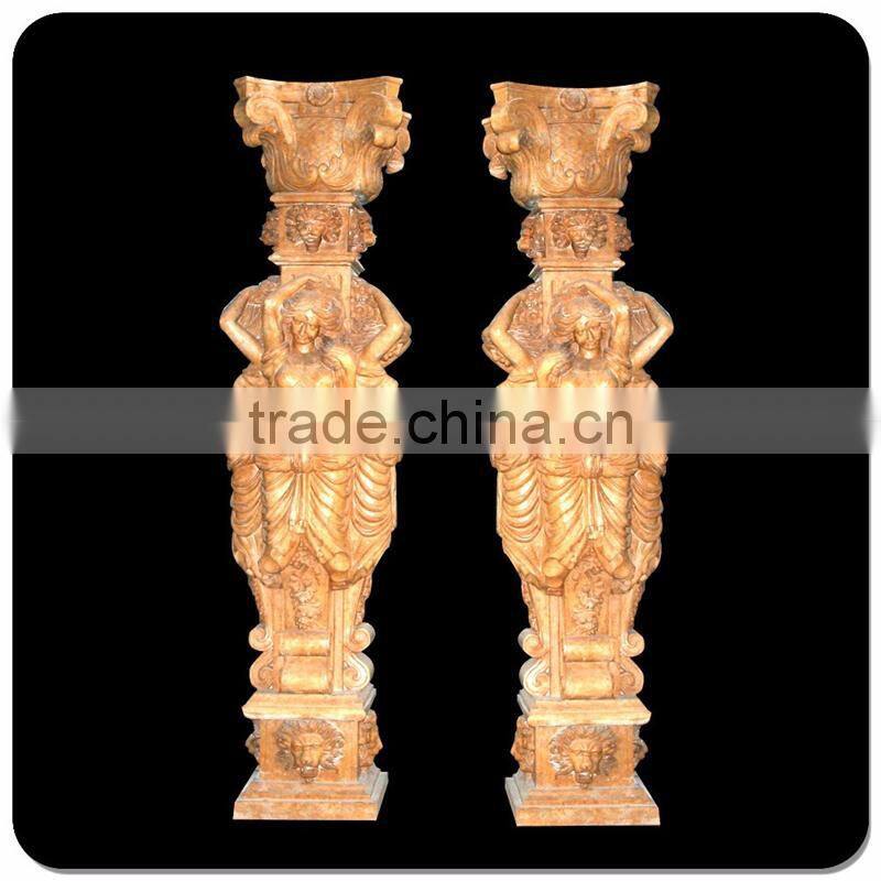 Greek style marble pillar sculpture corinthian order square marble columns