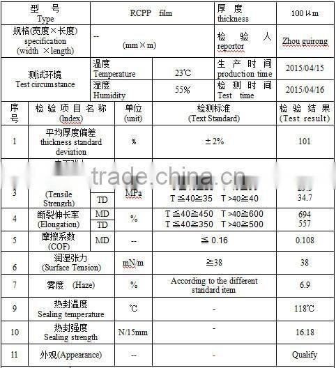 RCPP FILM RETORT CPP FILM