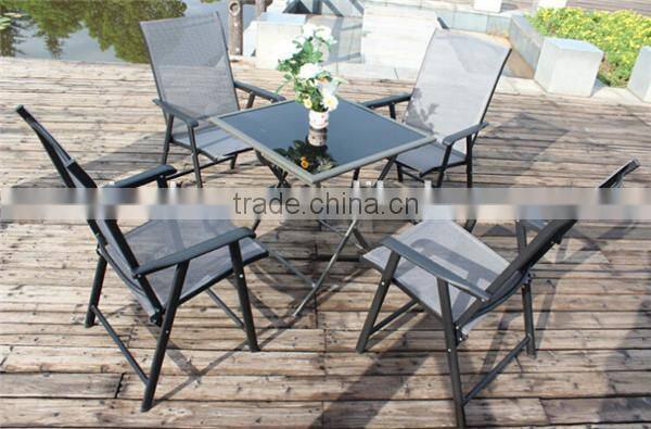 Folding table and chairs bistro patio furniture set