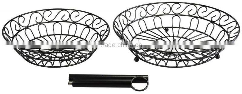 2-Tier Metal Countertop Bread Basket Stand