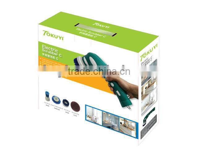 Cordless electric scrubber, electric power scrubber for kitchen and bathroom, electric hand scrubber