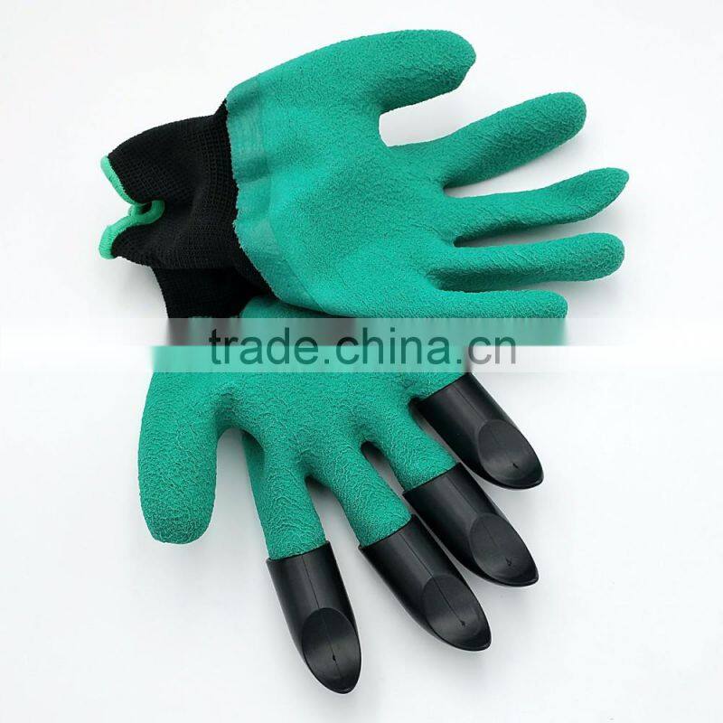 Garden Gloves for Digging & Planting with 4 ABS Plastic Claws Gardening Gloves