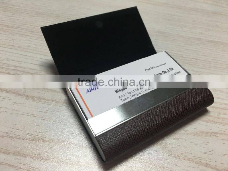 PU leather&Metal name cards holder credit cards holder stainless steel material card holder