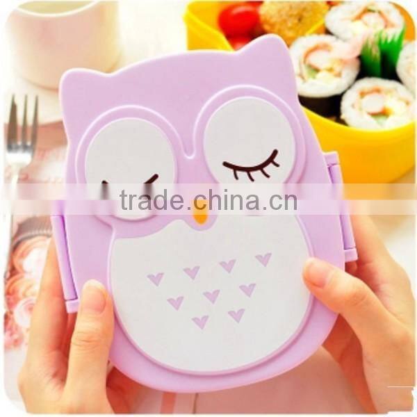 New Kawai/Cute Lunch Box/Bento/Plastic/Animal/Orange/green MADE IN CHINA,hot new product for 2015,CUSTOM plastic lunch box