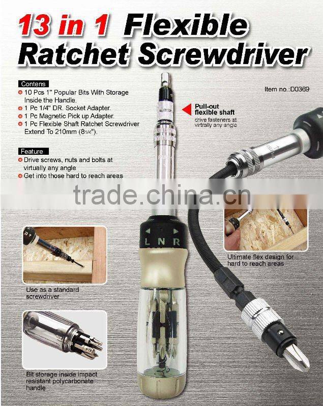 13-in-1 Flexible Ratchet Screwdriver