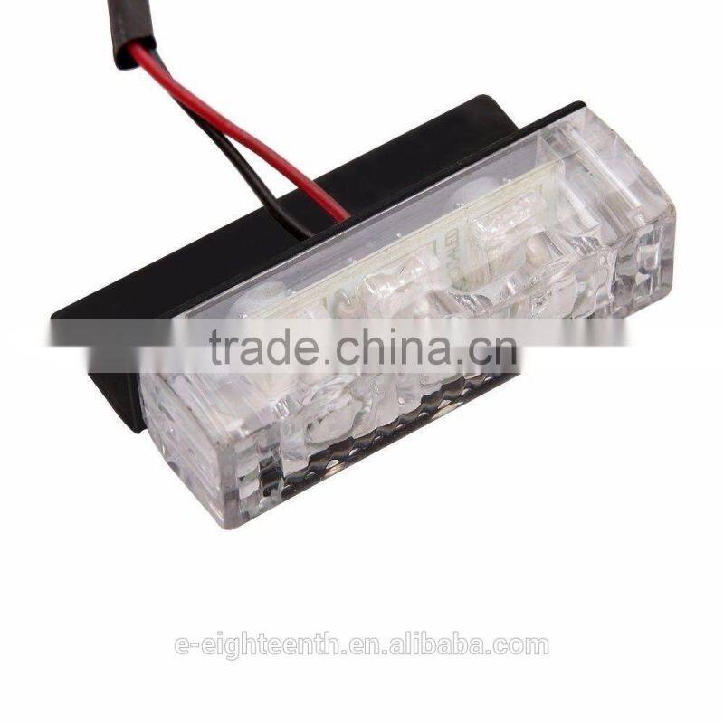 2016 new 12V 4x3 new Amber 12 LED Emergency Vehicle Strobe Flash Lights