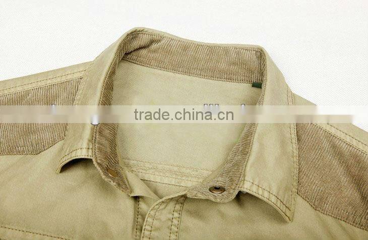 Men's spring & summer 100% cotton breathable short-sleeved tactical shirts