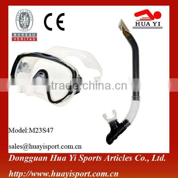 Durable dive transparent accessories adjustable strap swimming masks snorkel set