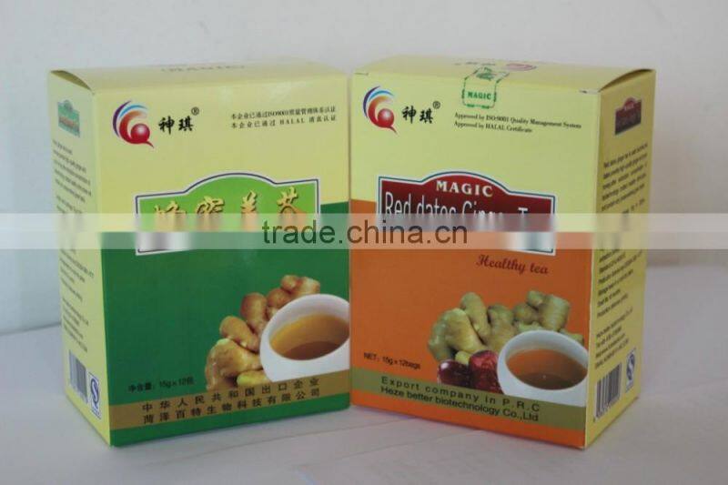 Ginger tea with brown cane sugar