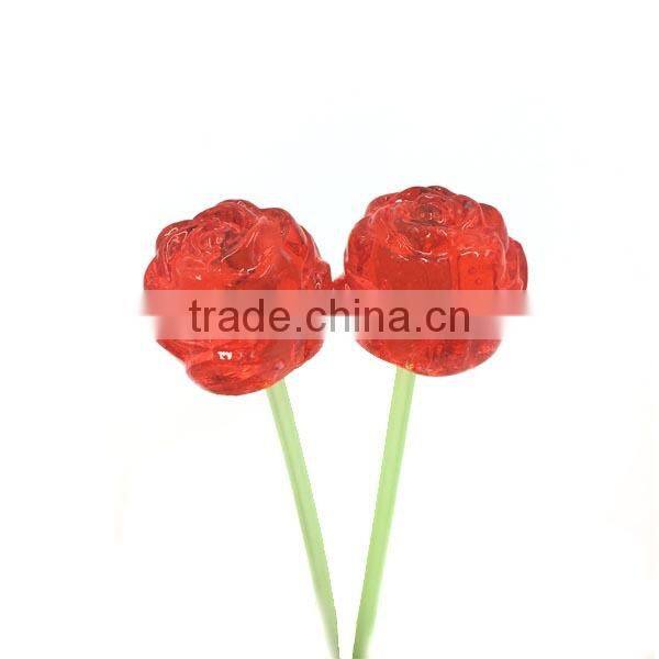 Valentine's Day Rose Flower Lollipop Candy Hard Rose Shaped Candy