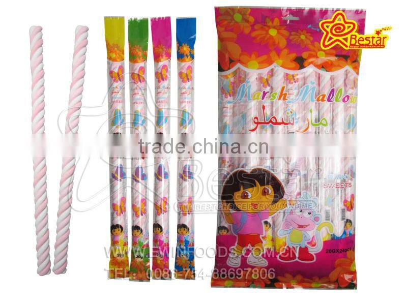 Hot Selling !!! Halal Candy Fruity Flavor Mini Twist Marshmallow