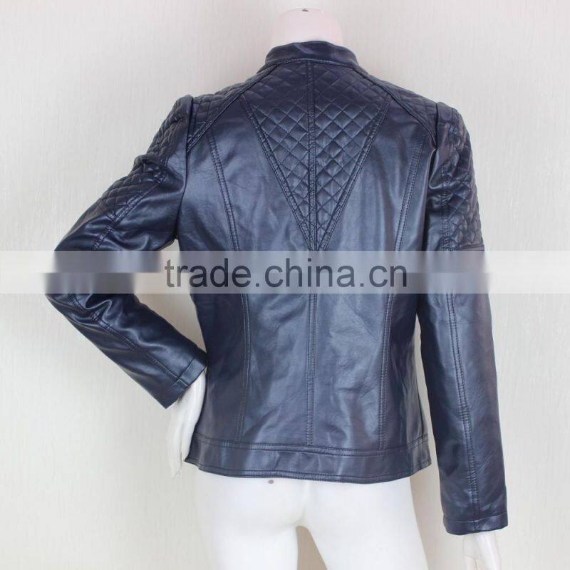 2017 fashion design leather jacket for women
