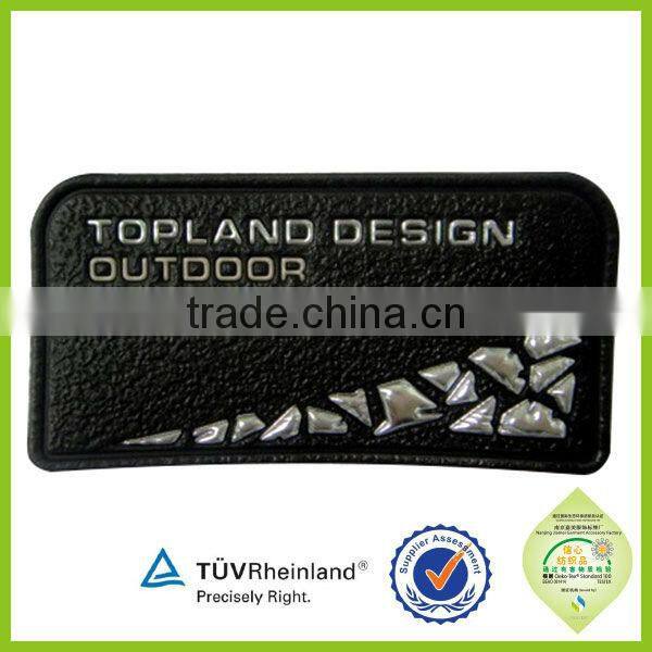 High Quality leather seat patch, debossed PU/genuine leather wholesale leather patch