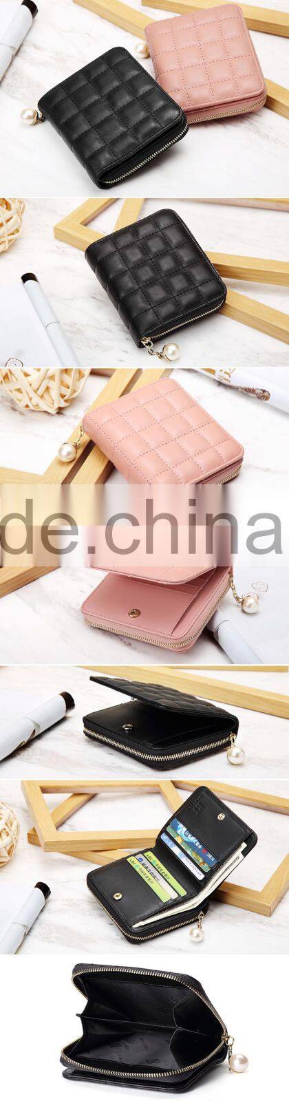 Classic Leisure Ladies Mini Card Wallets Best Selling Fashion Women Sheep Skin Leather Wallet For Sale