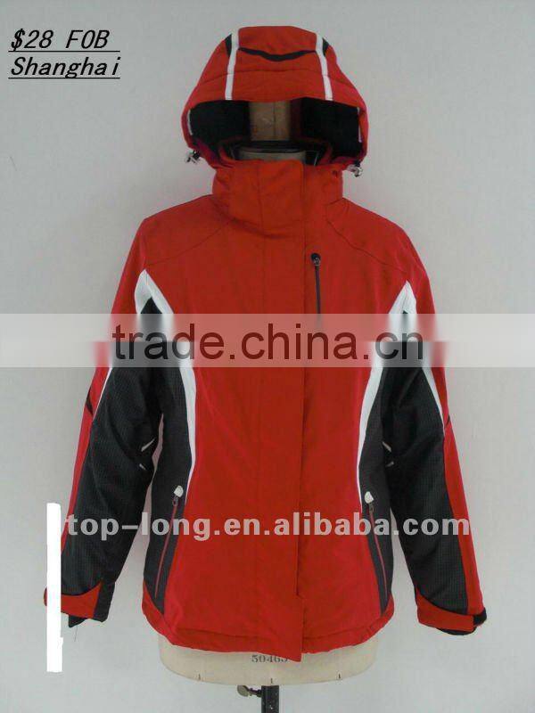 Women ourtdoor clothing brands insulated jacket with hood windproof&waterproof