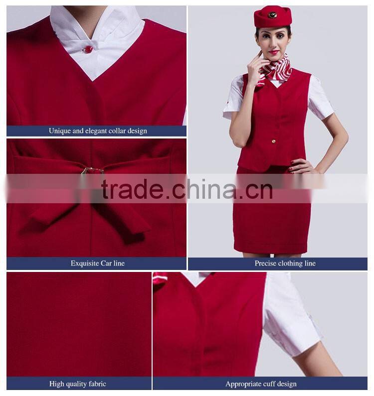 Vest Anf Skirt Set Airline Hostess Uniform