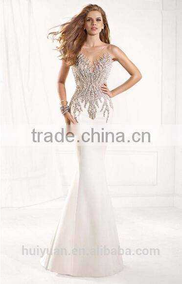 lux beaded sleeveless satin sexy bridal dress