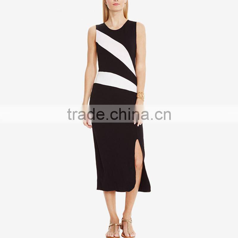 Maxnegio woman high slit online casual dress