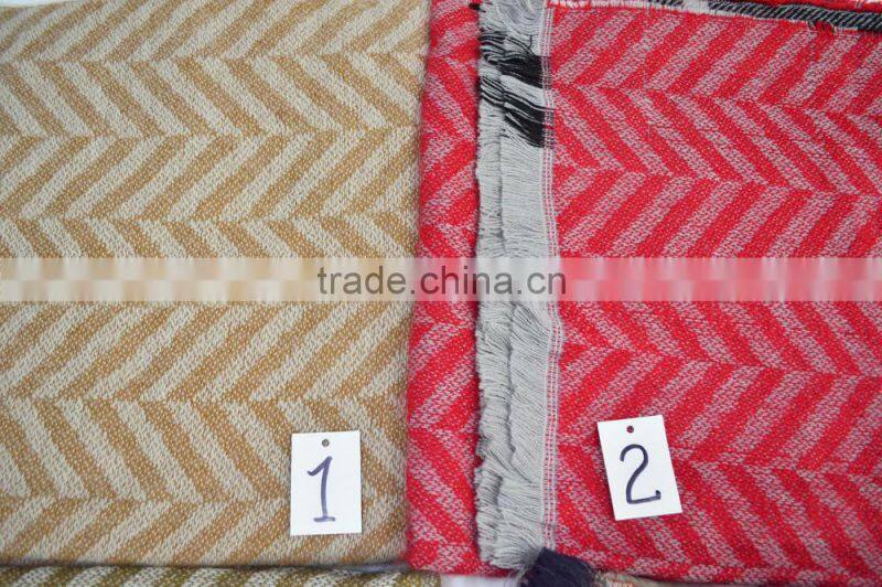 2017 hot popular lady soft cashmere 100%acrylic braided pashmina shawl