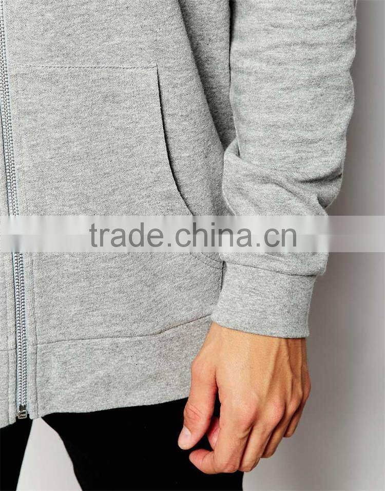 Mens 100% cotton plain hoodie zip up hoodie manufacturers