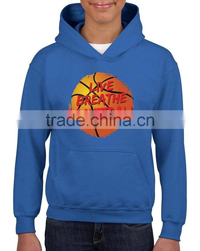 Blank Hoodie Sports Pullover Sweatshirt Kids Sports Wear Clothing Wholesale for Girls and Boys Kids Basketball Hoodies Custom