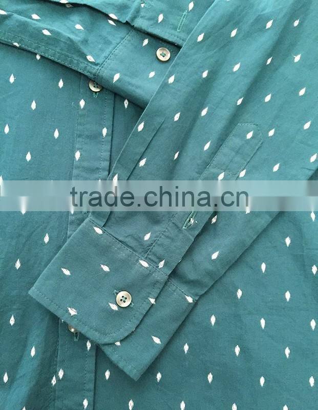 long sleeve shirt fashion dot casual man green shirts