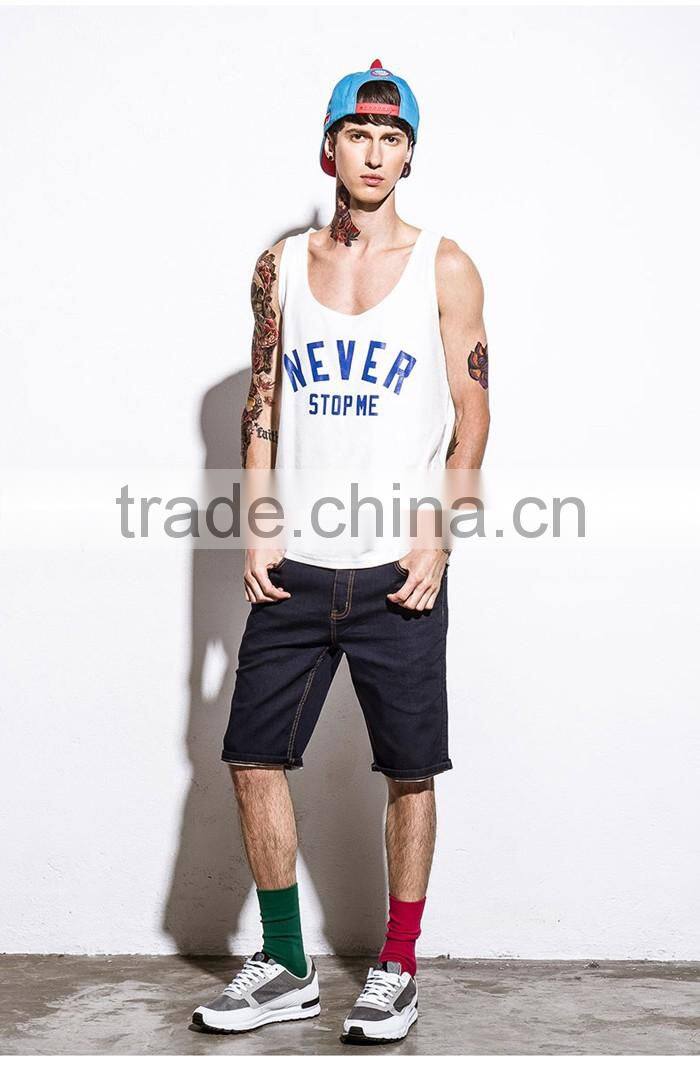 Classic casual print gym mens stringer singlet