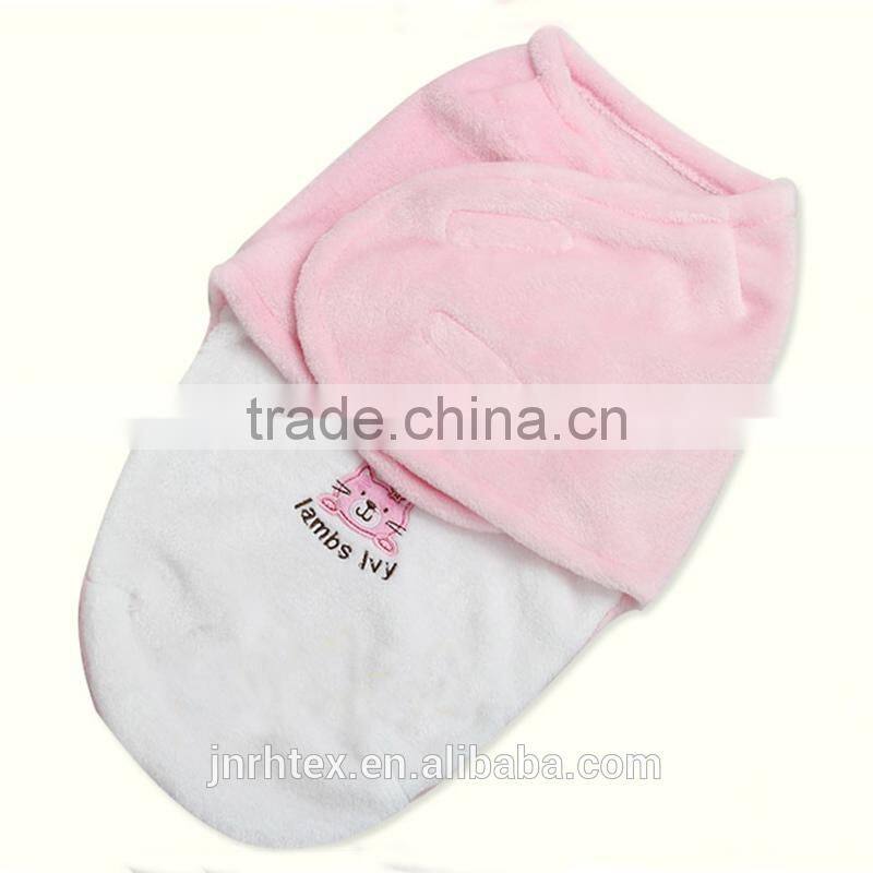 Trade assurance embroidered combed cotton baby swaddle wrap/wholesale organic swaddle blanket