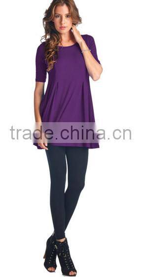 Fashion womens clothes Short Sleeve Swing Dress Tunic Tops for women 2016