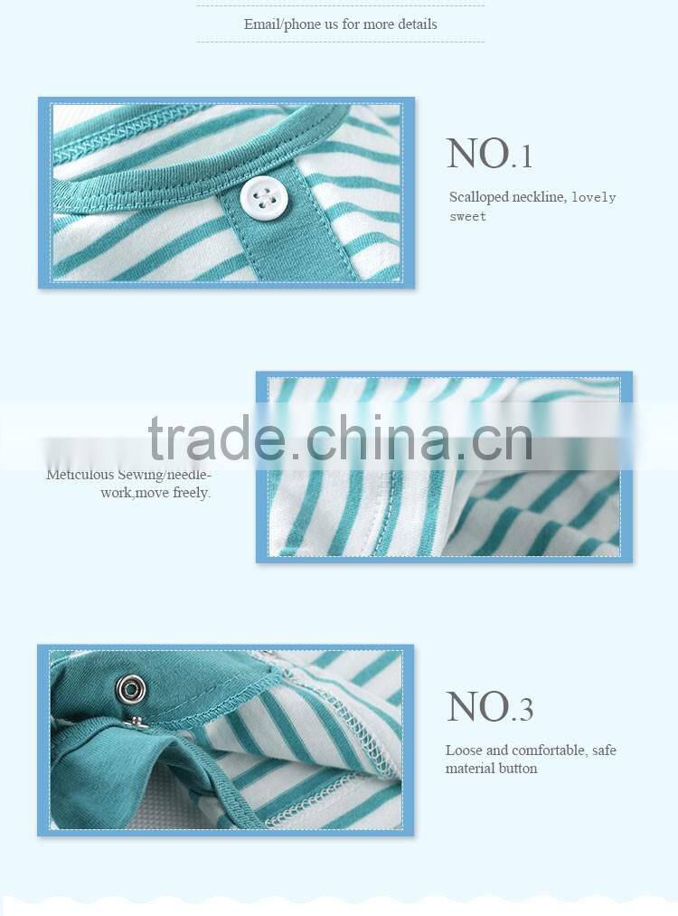 100% cotton stripe short sleeve baby boy onesie romper